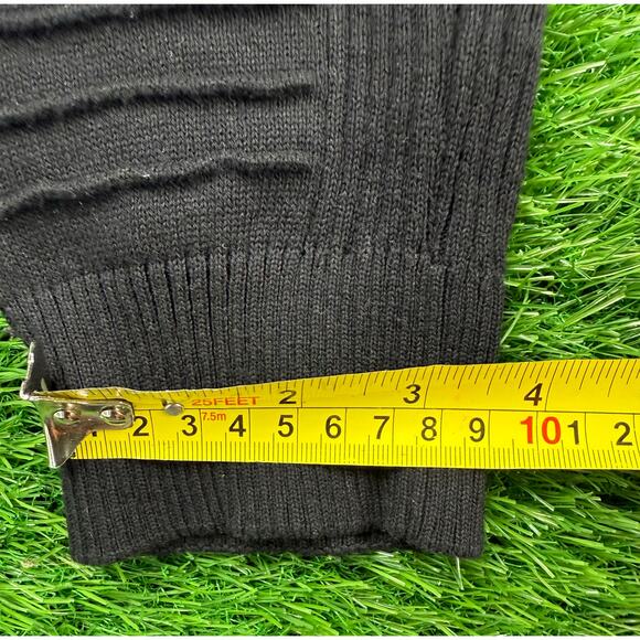 TM Exposure Mens Sweater Size M Black Red Green Stripe Ribbed Knit Long Sleeve - Picture 10 of 11